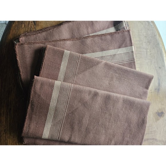 Vintage Brown Cacharel Napkin Set Of 4 - Picture 5 of 7